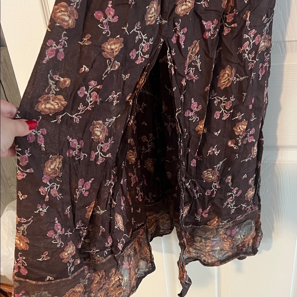 Free People Brown Floral Maxi Dress with V-Neck - Picture 5 of 5